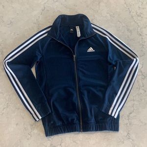 Adidas zip up jacket navy blue size